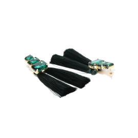 Gold Plated Yellow Green Tassel Earrings 9719