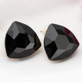 Black Gold-Plated Triangular Studs 9820