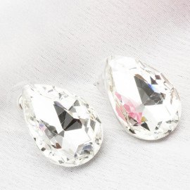 Silver-Plated Teardrop Shaped Studs 9828