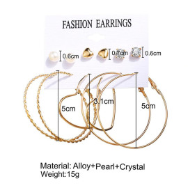 Arihant Gold Plated Multi Studs and Hoop Earrings Set of 12