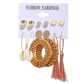 Arihant Gold Plated Multi Studs and Hoop Earrings Set of 12