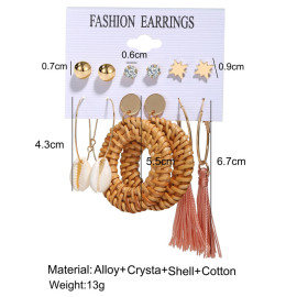 Arihant Gold Plated Multi Studs and Hoop Earrings Set of 12