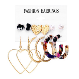 Arihant Gold Plated Multi Studs and Hoop Earrings Set of 12