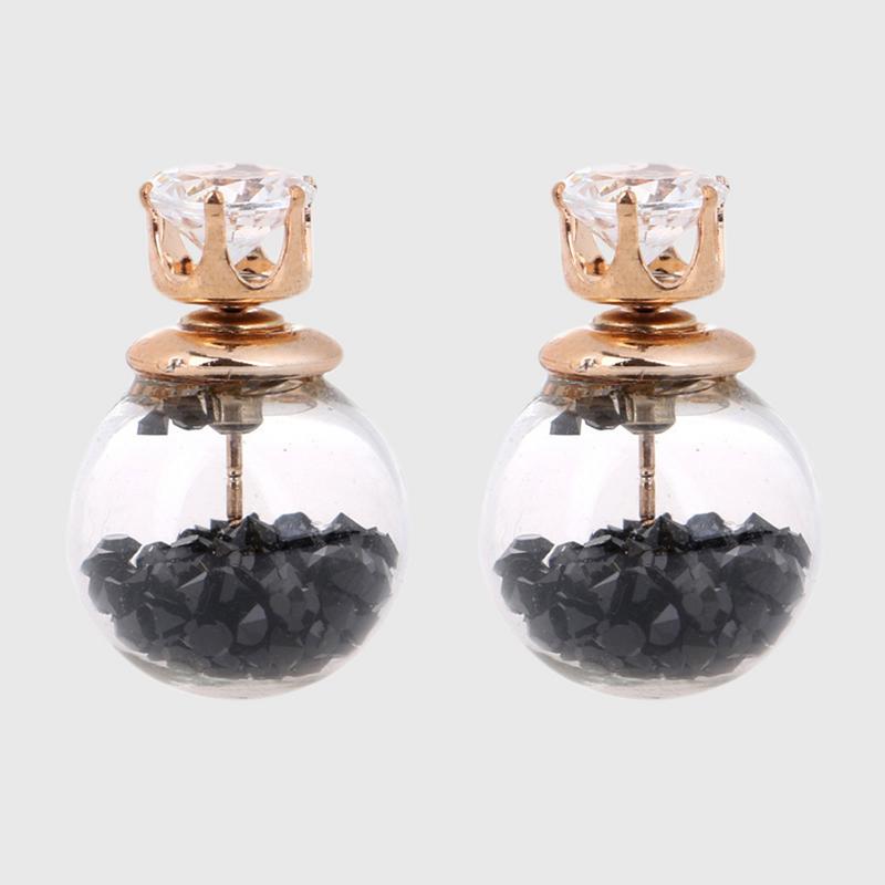 Arihant GP Black Glass Stud Earrings 225