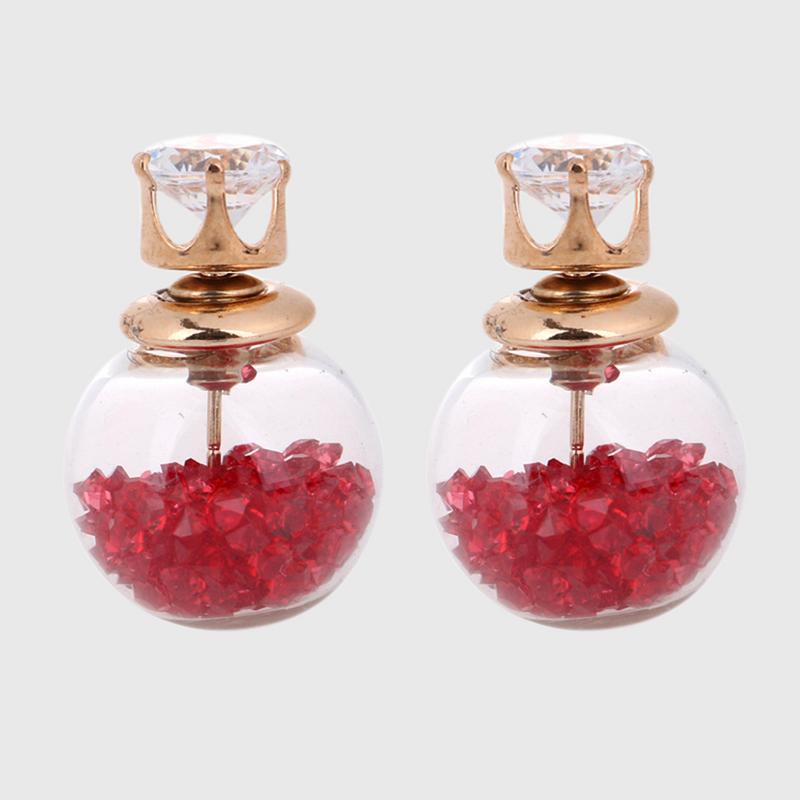 Arihant GP Red Glass Stud Earrings 227