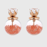 Arihant GP Orange Glass Stud Earrings 236