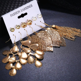 Arihant Combo of 6 Pair Gold Plated Earrings PC-ERG-153