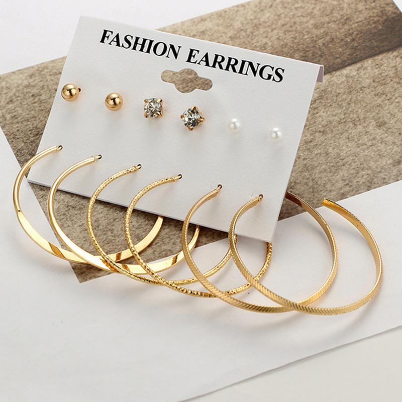 Arihant Combo of 6 Pair Gold Plated Earrings PC-ERG-154