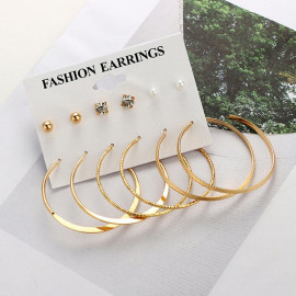 Arihant Combo of 6 Pair Gold Plated Earrings PC-ERG-154