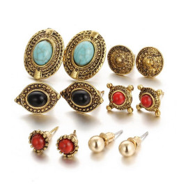 Arihant Combo of 6 Pair Gold Plated Earrings PC-ERG-157