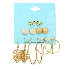 Arihant Combo of 6 Pair Gold Plated Earrings PC-ERG-161