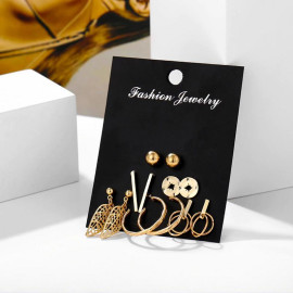 Arihant Combo of 6 Pair Gold Plated Earrings PC-ERG-161