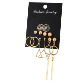 Arihant Combo of 6 Pair Gold Plated Earrings PC-ERG-163