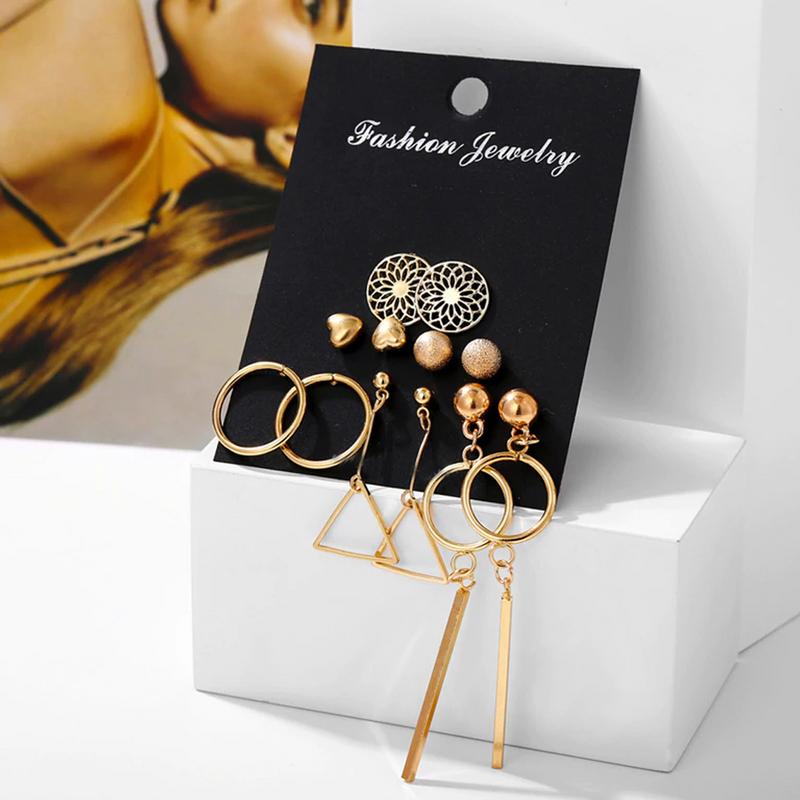 Arihant Combo of 6 Pair Gold Plated Earrings PC-ERG-163