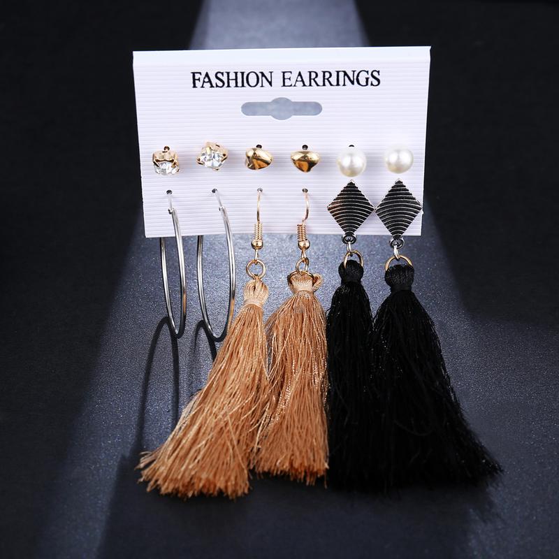 Arihant Combo of 6 Pair Gold Plated Earrings PC-ERG-164