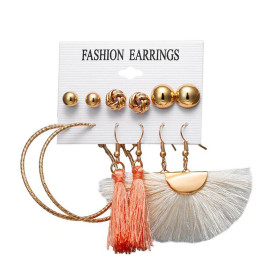 Arihant Combo of 6 Pair Gold Plated Earrings PC-ERG-165