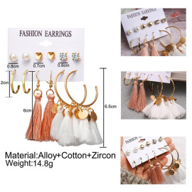 Arihant Combo of 6 Pair Gold Plated Earrings PC-ERG-166