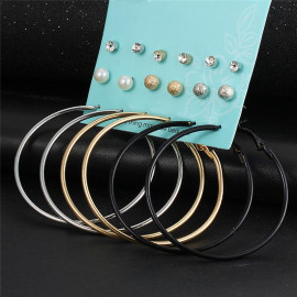 Arihant Combo of 9 Pair Copper Plated Hoop & Stud Earrings PC-ERG-168