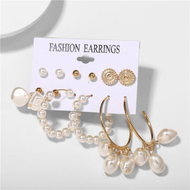 Arihant Delicate Pearl Multi Designs Brilliant 6 Pair of Earrings For Women/Girls ERG-178