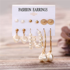 Arihant Delicate Pearl Multi Designs Brilliant 6 Pair of Earrings For Women/Girls ERG-178