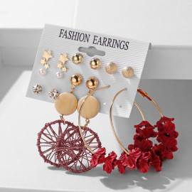 Arihant Wonderful Pearl & AD Multi Designs Gold Plated 7 Pair of Earrings For Women/Girls PC-ERG-197