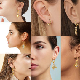 Arihant Marvelous AD Gold Plated Multi Designs 9 Pair of Earrings For Women/Girls PC-ERG-198