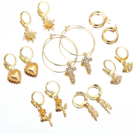 Arihant Marvelous AD Gold Plated Multi Designs 9 Pair of Earrings For Women/Girls PC-ERG-198