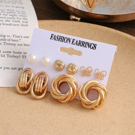 Arihant Gold Plated Studs Earrings Combo For Women/Girls