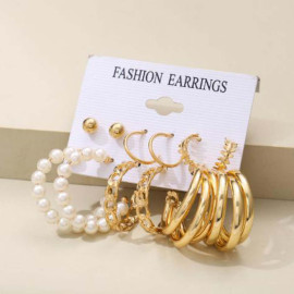 Arihant Gold Plated Hoops Earrings Combo For Women/Girls