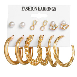 Arihant Gold Plated Hoops Earrings Combo For Women/Girls