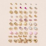 Arihant Jewellery For Women Gold Plated Gold-Pink Toned Studs Combo of 30 Fashionable Pairs