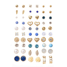 Arihant Jewellery For Women Gold Plated Multicolor Studs Combo of 30 Quirky Pairs