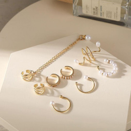 Arihant Gold Plated Contemporary Earcuffs Set of 8