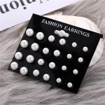 Arihant Silver Plated White Stud Earrings Set of 12