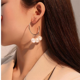 Arihant Gold Plated White Studs, Hoops and Drop Earrings Set of 6