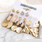 Arihant Gold Plated White Studs and Drop Earrings Set of 6