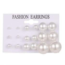 Arihant White Silver Plated Stud Earrings Set of 9