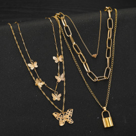 Arihant Jewellery For Women Gold Plated Layered Necklace Combos