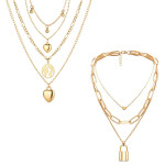 Arihant Jewellery For Women Gold-Plated Layered Necklace-Set Of 2
