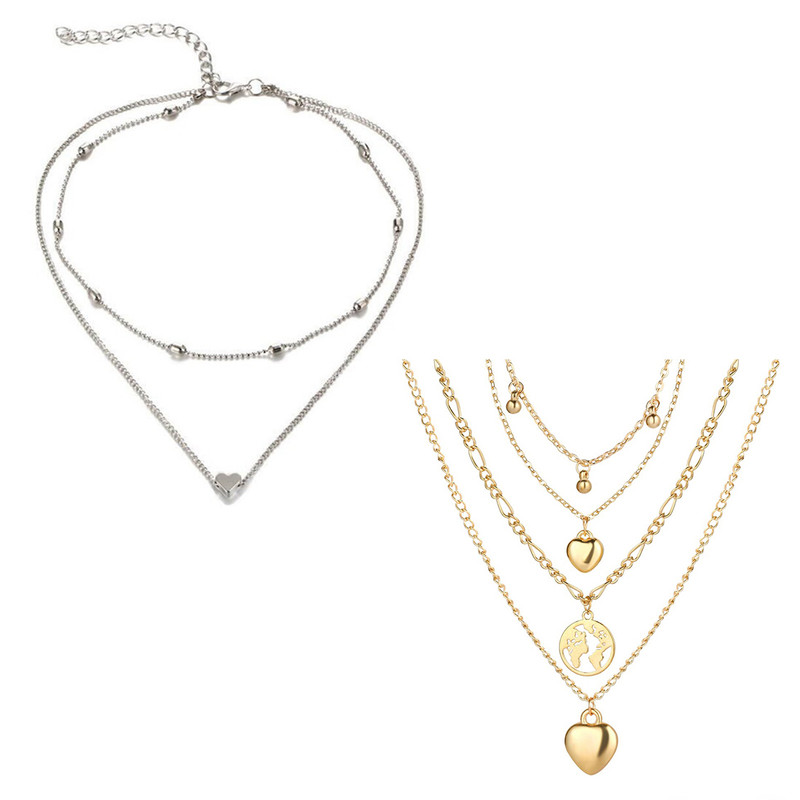 Arihant Jewellery For Women Gold and Silver-Plated Layered Necklace-Set Of 2