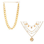 Arihant Jewellery For Women Gold-Plated Layered Necklace-Set Of 2