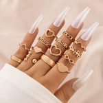 Arihant Rose Gold Plated Heart inspired Stackable Rings Set of 14