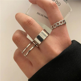 Arihant Jewellery For Women Silver Plated Contemporary Stackable Rings Set of 3
