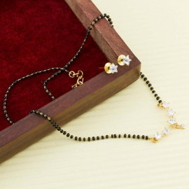 American Diamond Gold Plated Star shape Mangalsutra Set 14520