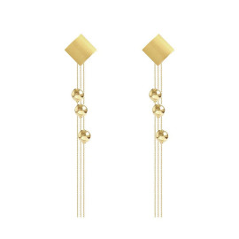 Arihant Gold Plated Long Square Tassel Earrings