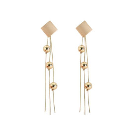 Arihant Gold Plated Long Square Tassel Earrings