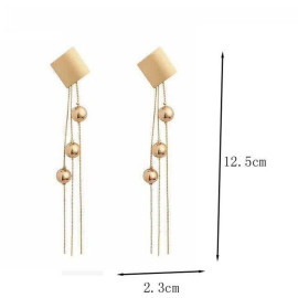 Arihant Gold Plated Long Square Tassel Earrings