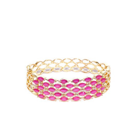 Gold Plated Antique Pink AD Bracelet 17006