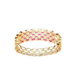 Gold Plated Antique Pink AD Bracelet 17006