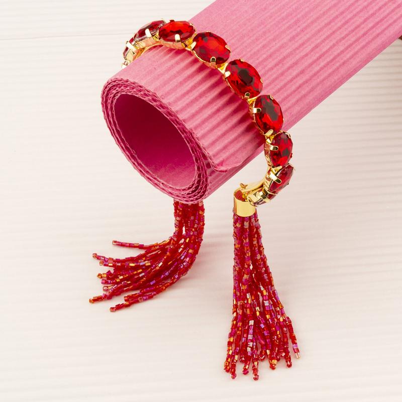 Arihant Red Handcrafted Cuff Bracelet 17137